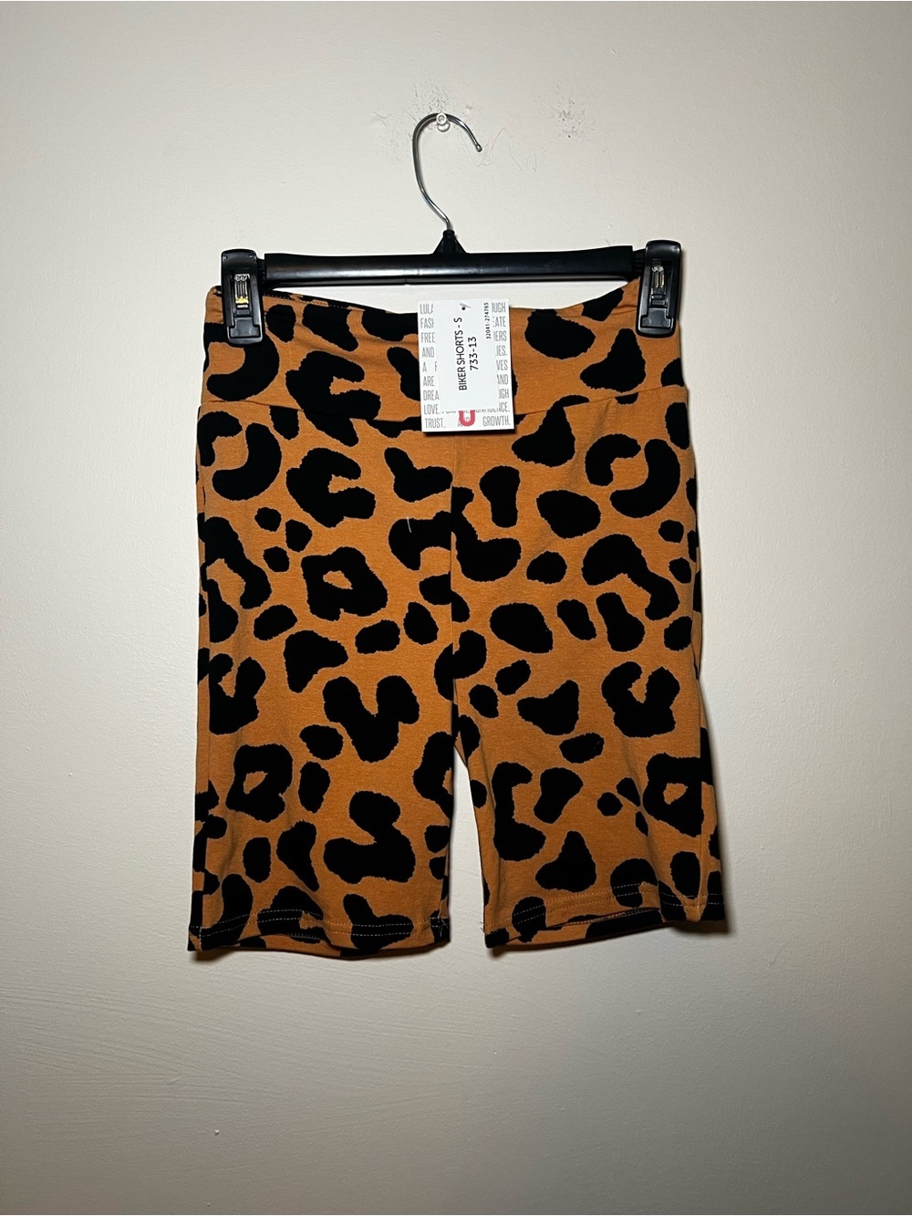 LuLaRoe Leopard Print Bike Shorts - Brown & Black